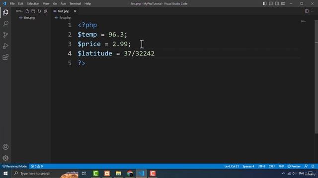 Floating point number in PHP - Lecture 9  | The Complete Php course for beginners 2023