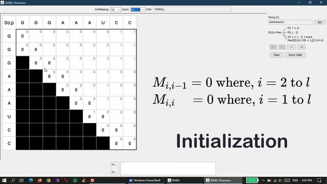 Nussinov Algorithm — Step-by-step Explanations