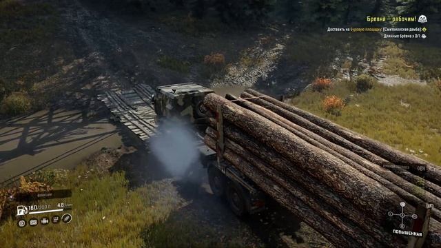 SnowRunner Мичиган новые контракты Бревна - рабочим! смотреть онлайн