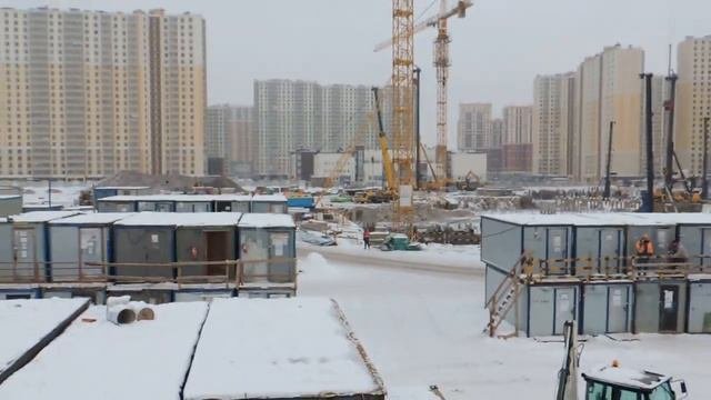 Про стройку зимой видео. Автокран, Экскаватор, Башенный кран, Самоходный кран и другие.