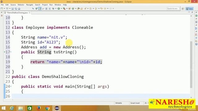 Types of Cloning in Java with Example Program | Core Java Tutorial