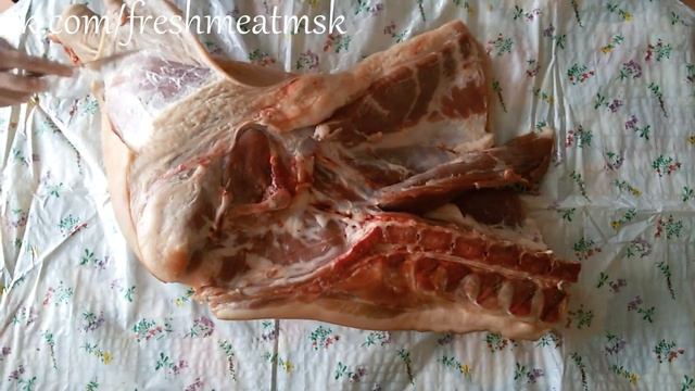отделяем свиную шкуру