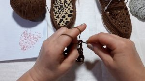 мокасины с мотивом вязаные крючком