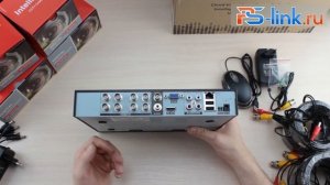 Комплект видеонаблюдения AHD 2Мп Ps-Link KIT-B208HD 4 камеры для помещения 4 для улицы