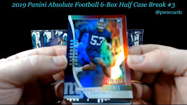 2019 Panini Absolute Football 6-Box Half Case Break #3 смотреть онлайн