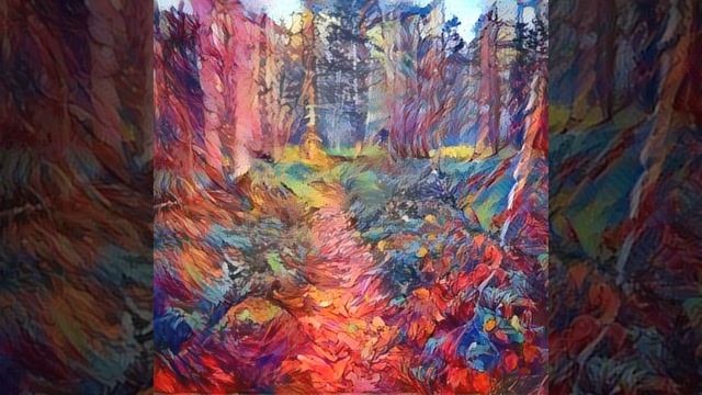 Нейросеть. Тропинка в лесу. смотреть онлайн