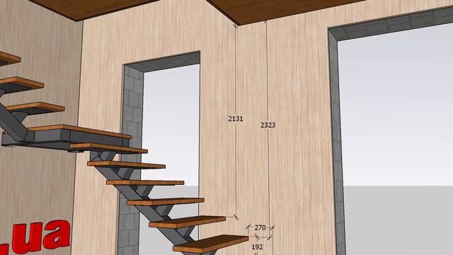 Эскиз Лестницы на центральном косоуре. смотреть онлайн