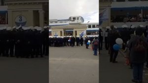 Открытие навигации 2018 года, "Славянка" на тифонах теплоходов.