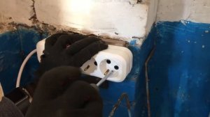 Установка розетки в гараж.