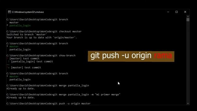 14 GitHub - Git ramas parte 2 | Curso práctico de cero a experto WonCode смотреть онлайн
