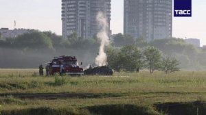 Кадры с места крушения Ил-76 в Рязани