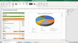 Personal Budget Excel - How to Add a Pie Chart