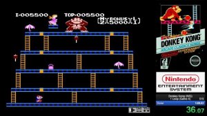 Donkey Kong (NES) Speedrun in 1m 06s 317ms