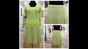 Летняя юбочка крючком из хлопковой пряжи. Вязание пояса.