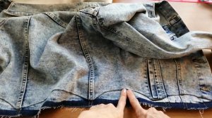 Как укоротить джинсовую куртку часть 3