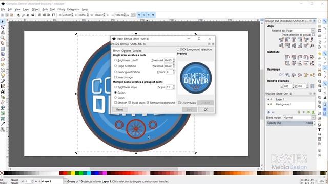 Convert a JPEG Logo to a Vector Logo in Inkscape смотреть онлайн