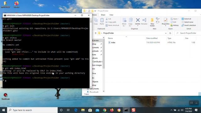 Creating a New Git Repository and How to Configure Username & Email through Git Bash command line