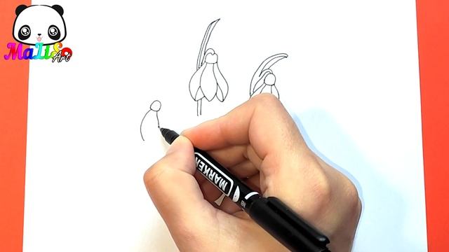 Как нарисовать ПОДСНЕЖНИКИ поэтапно | Як намалювати підсніжники / проліски | How to draw snowdrops