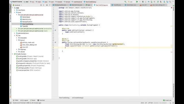Introduction to Realm Database for Android #5 (Building the custom dialog to get task) смотреть онлайн