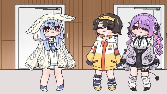 【手描き】JKと間違えられるぺこら【兎田ぺこら/大空スバル/常闇トワ/hololive/切り抜き】