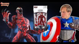 МЕГА РАСПАКОВКА И СРАЖЕНИЕ! КАРНАЖ MARVEL LEGENDS VS КАПИТАН АМЕРИКА!