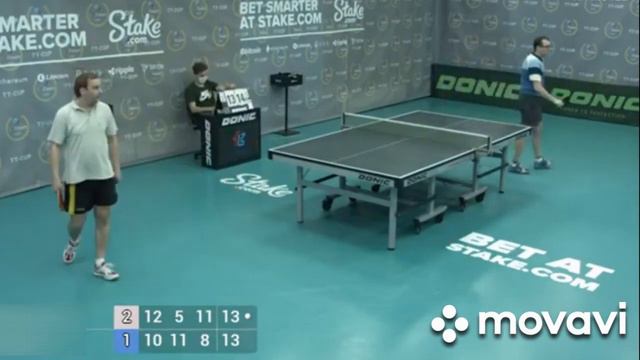 Очень странный матч в настольном теннисе?  Поддавки как в шашках! 2 минуты абсурда. смотреть онлайн