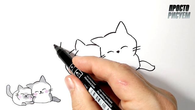 Как нарисовать МИЛЫХ КОШЕК легко смотреть онлайн