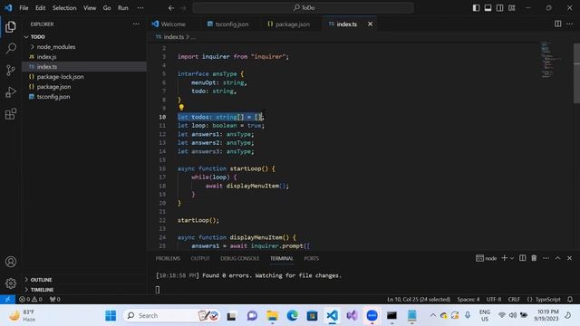 TypeScript ToDo list project