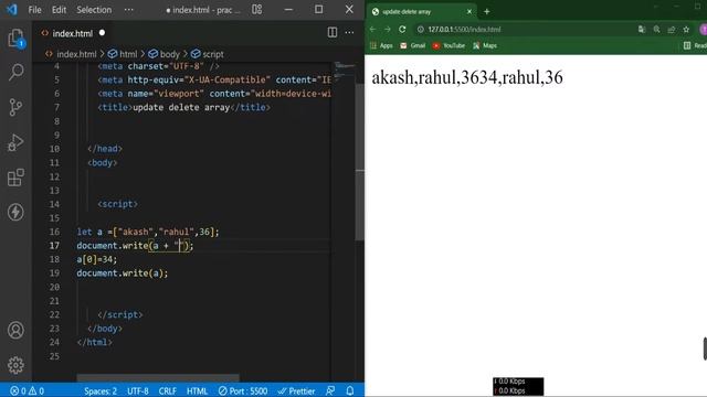 Update And Delete Arrays Element || JS Tutorial for Beginners in 2022