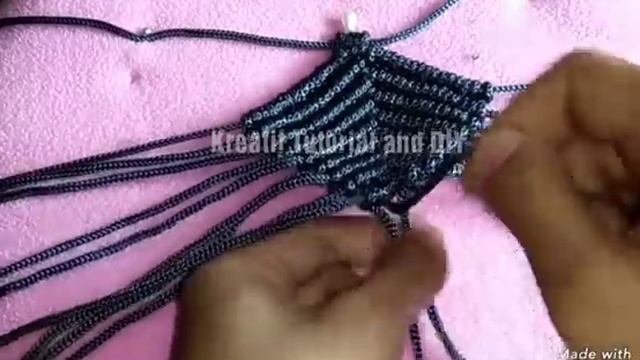 Easy Macrame Round Bag ..... Tutorial Tas Tali Bulat  Motif Bunga Timbul_[360p]