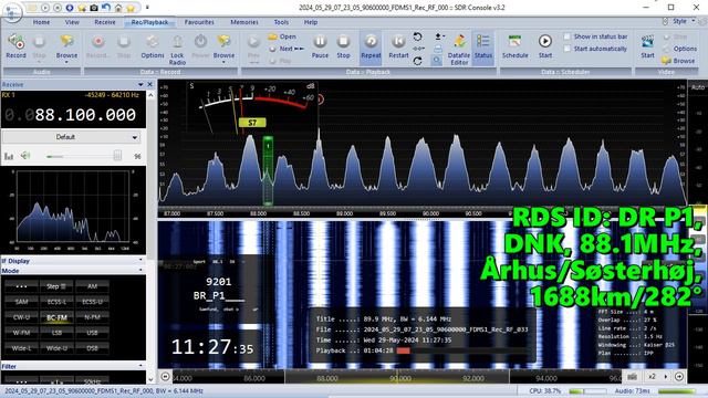 29.05.2024 08:26UTC, [Es], DR P1, Дания, 88.1МГц, 1688км