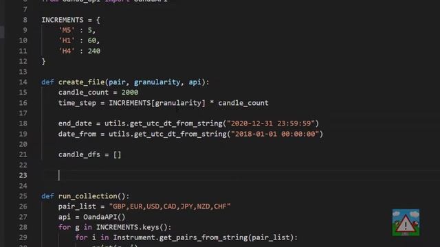 Forex bot & backtest system with Python #32 - Collecting more data - collection script (2)