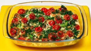 Запеканка из курицы и брокколи в духовке с сыром и помидорами. Нежная вкусная запеканка.