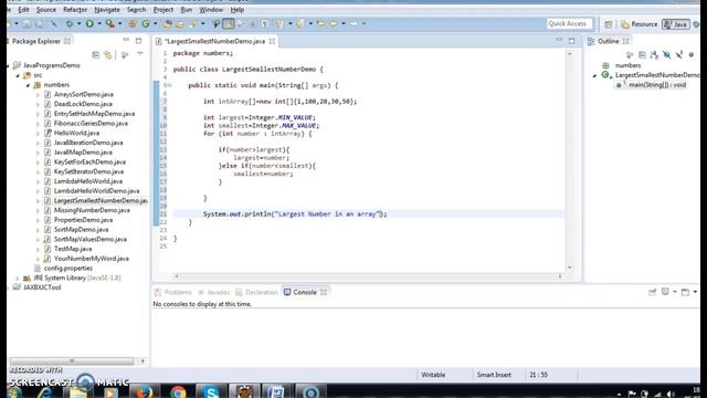 How to find largest and smallest values in an array in java?