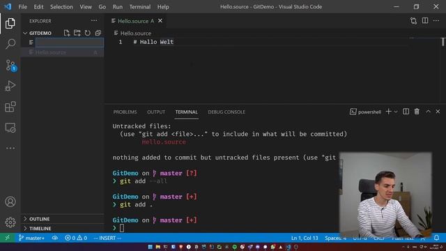 Git - Repository erstellen und der erste Commit смотреть онлайн