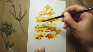 Как нарисовать осеннее дерево поэтапно акварелью. Бесплатный урок рисования