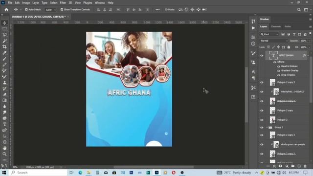 How to Design Educational Roll up Banner in Adobe Photoshop смотреть онлайн