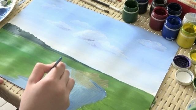 Как поэтапно нарисовать пейзаж Стопичева К И смотреть онлайн