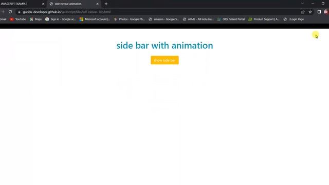 OFFCANVAS TOP NAVBAR MENU IN JAVASCRIPT