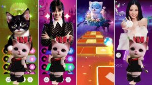 CUTE CATS COVER BLOOD MARY vs WEDNESDAY DANCE vs BONGO CATS COVER FLOWER vs BLACKPINK JISOO FLOWER