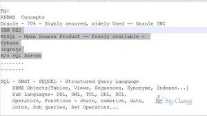 Oracle PL / SQL Video Tutorials  Part 2 - Oracle PL / SQL Training  - BigClasses