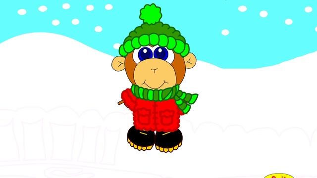 Baby Monkey Winter Clothes Song GenkiEnglish зимняя одежда на английском