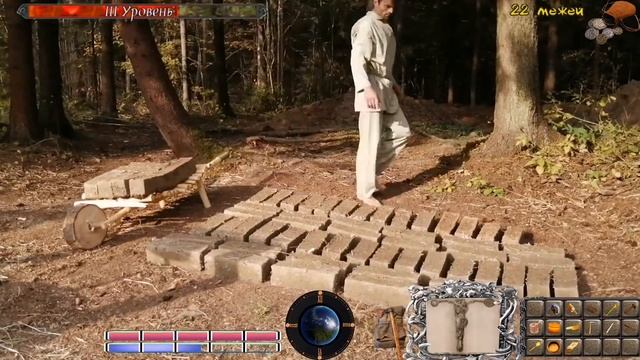 Виртуальная - реальная игра средневековье. Строительство хижины в лесу и глиняная печь №36 смотреть онлайн