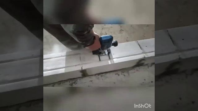 Фрезеровка блока,газобетона.Армирование блока арматурой.