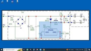 Схема принципиальная LED-лампы с импульсным драйвером на основе JW1779 Часть 2