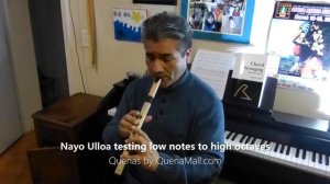 Nayo Ulloa playing notes to high octaves in our quena flute