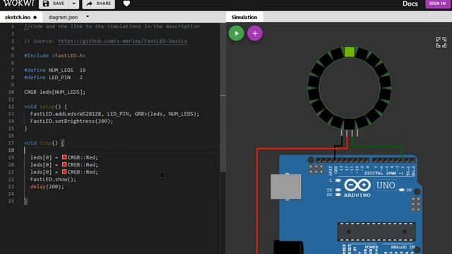 Learn Programming NeoPixel rings - Play with NeoPxiel Rings and Arduino on Wokwi Arduino Simulator