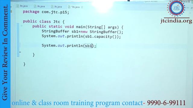 StringBuffer In Java : Capacity of StringBuffer || Methods of StringBuffer by Som Sir
