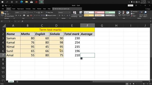 How to use sum, average, min, max,  sort | Excel Function | Sinhala tutorial | ICT pal