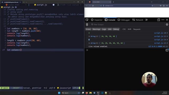 JAVASCRIPT TUTORIAL #96 ARRAY PUSH